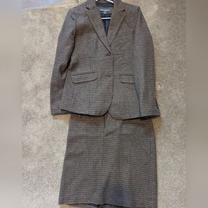 Eddie Bauer Brown Wool Skirt Suit